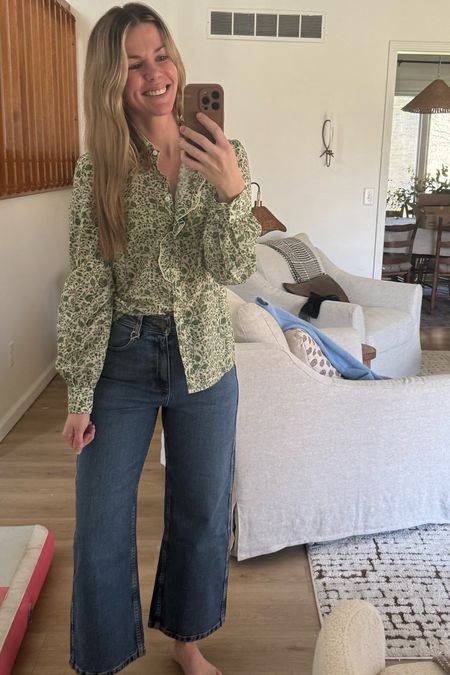 The most beautiful spring top. Such delicate feminine details. These jeans are the best denim for a moderate price. 

#LTKtravel #LTKfamily #LTKworkwear