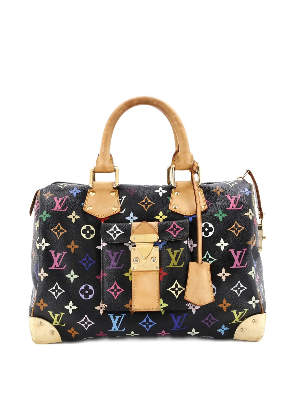 Louis Vuitton Pre-Owned Speedy Handbag Monogram Multicolor 30 satchel - Black | Farfetch Global