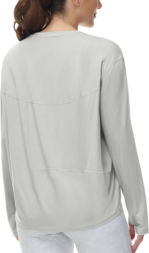 THE GYM PEOPLE Women's Long Sleeve Workout Shirts Back Loose Fit Running Tee Tops with Thumb Hole | Amazon (US)