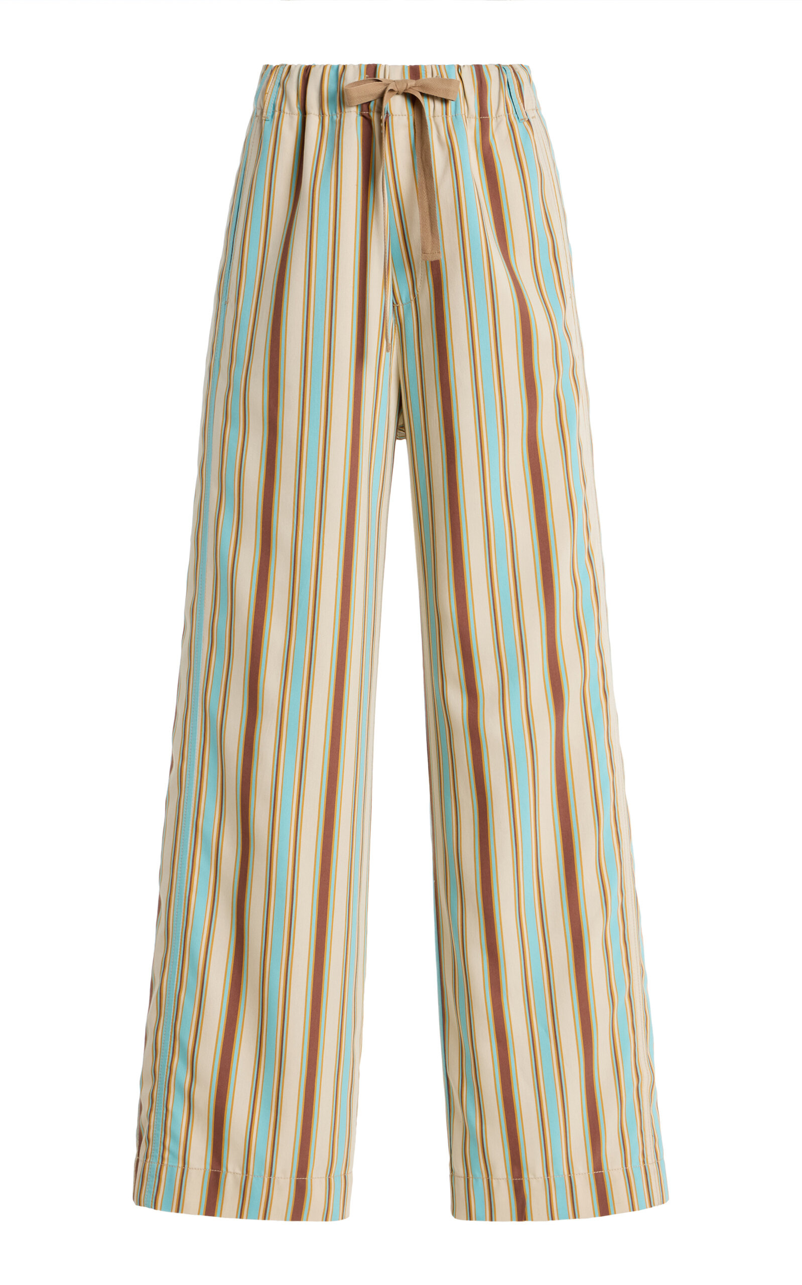 Drawstring Striped Viscose Poplin Wide-Leg Pants | Moda Operandi (Global)