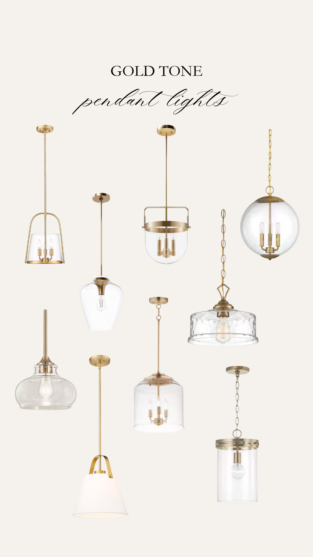 Brass / gold pendant lights - compatible with sloped ceilings and ability to adjust heights  

 #LTKHome #LTKSaleAlert