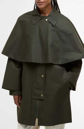 Fia Water Resistant Caped Twill Jacket | Nordstrom