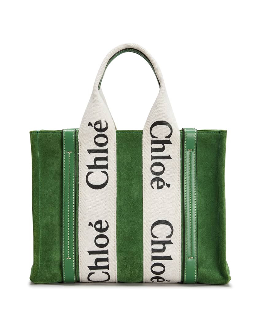 Woody Mini Logo Suede Tote Bag | Neiman Marcus