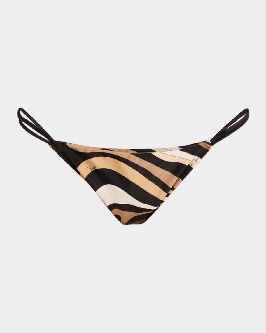 Pucci Striped Low-Rise Bikini Bottoms | Neiman Marcus