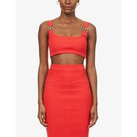 Logo-embellished crop stretch-cotton top | Selfridges