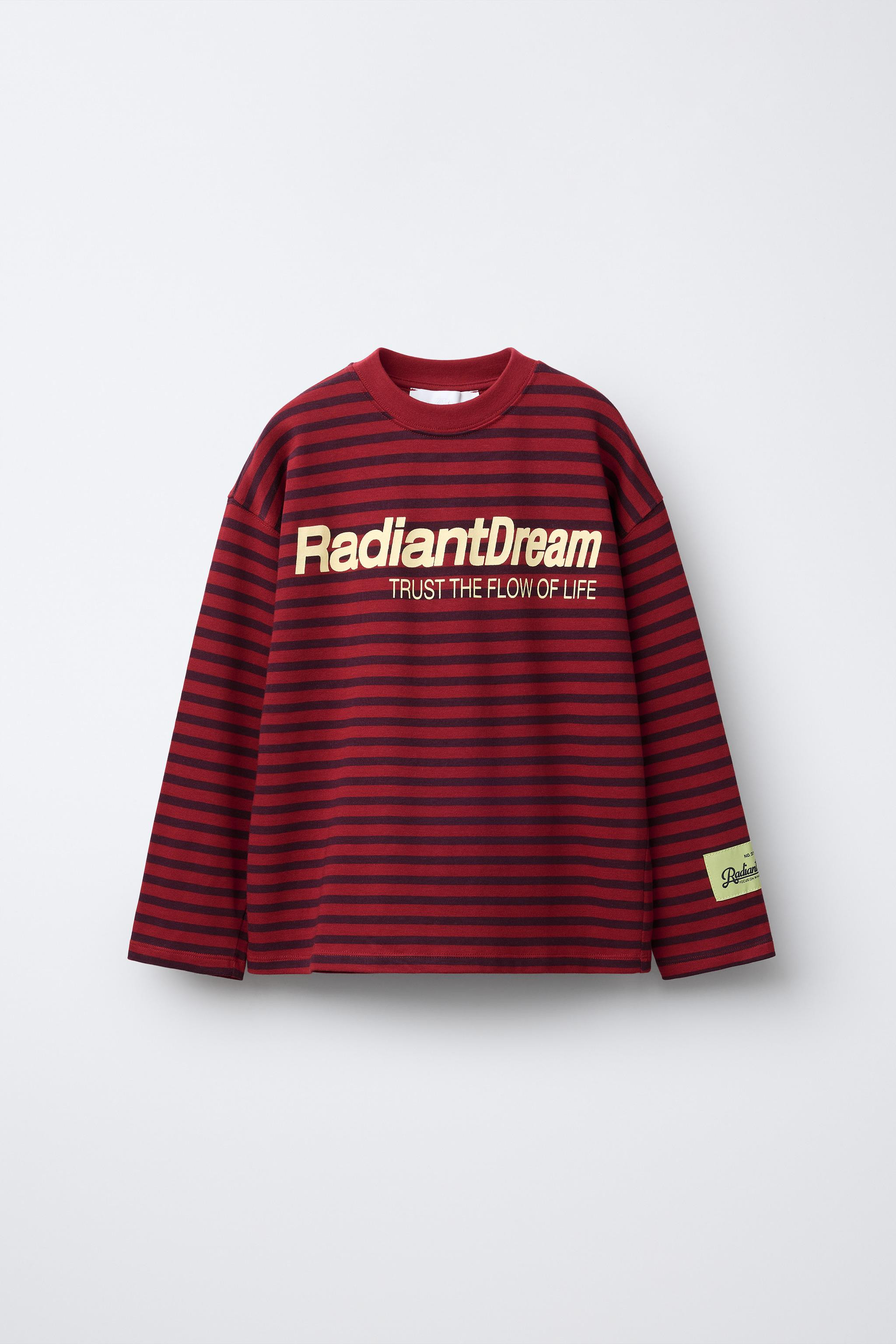 STRIPED TEXT T-SHIRT | Zara US