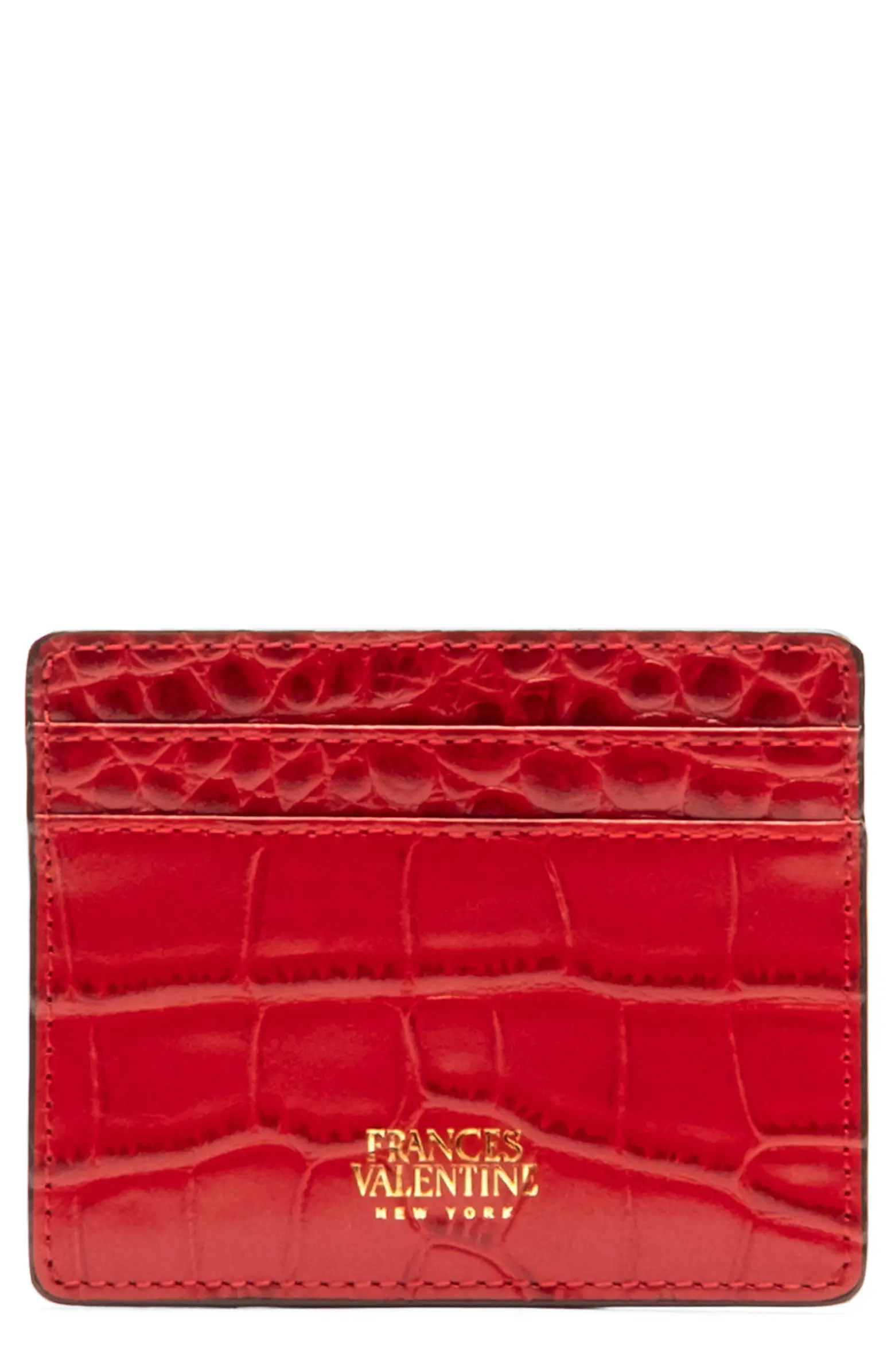 Croc Embossed Leather Card Case | Nordstrom