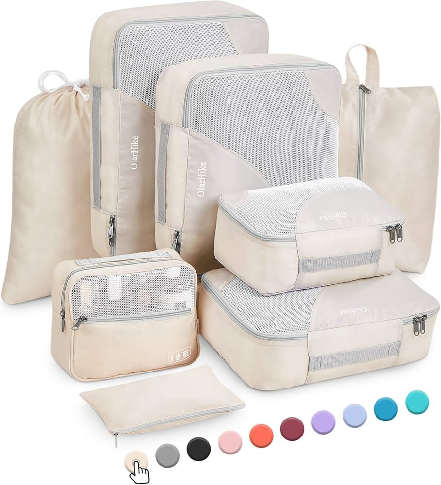 8 Pieces Packing Cubes for Travel, Sturdy Suitcase Organizer in 4 Sizes (Extra Large, Large, Medi... | Amazon (US)