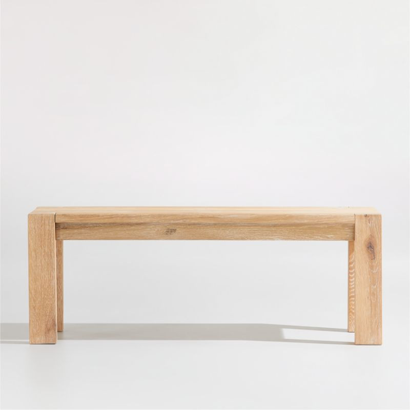 Terra 51" Natural White Oak Solid Wood Dining Bench + Reviews | Crate & Barrel | Crate & Barrel