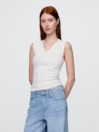 Sheer Modern Rib Tank Top | Gap (CA)