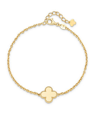DEVATA Clover Chain Bracelet in 14K Gold, 6.5 in adj to 7.5 in, approx. 2.4 grams - Macy's | Macy's