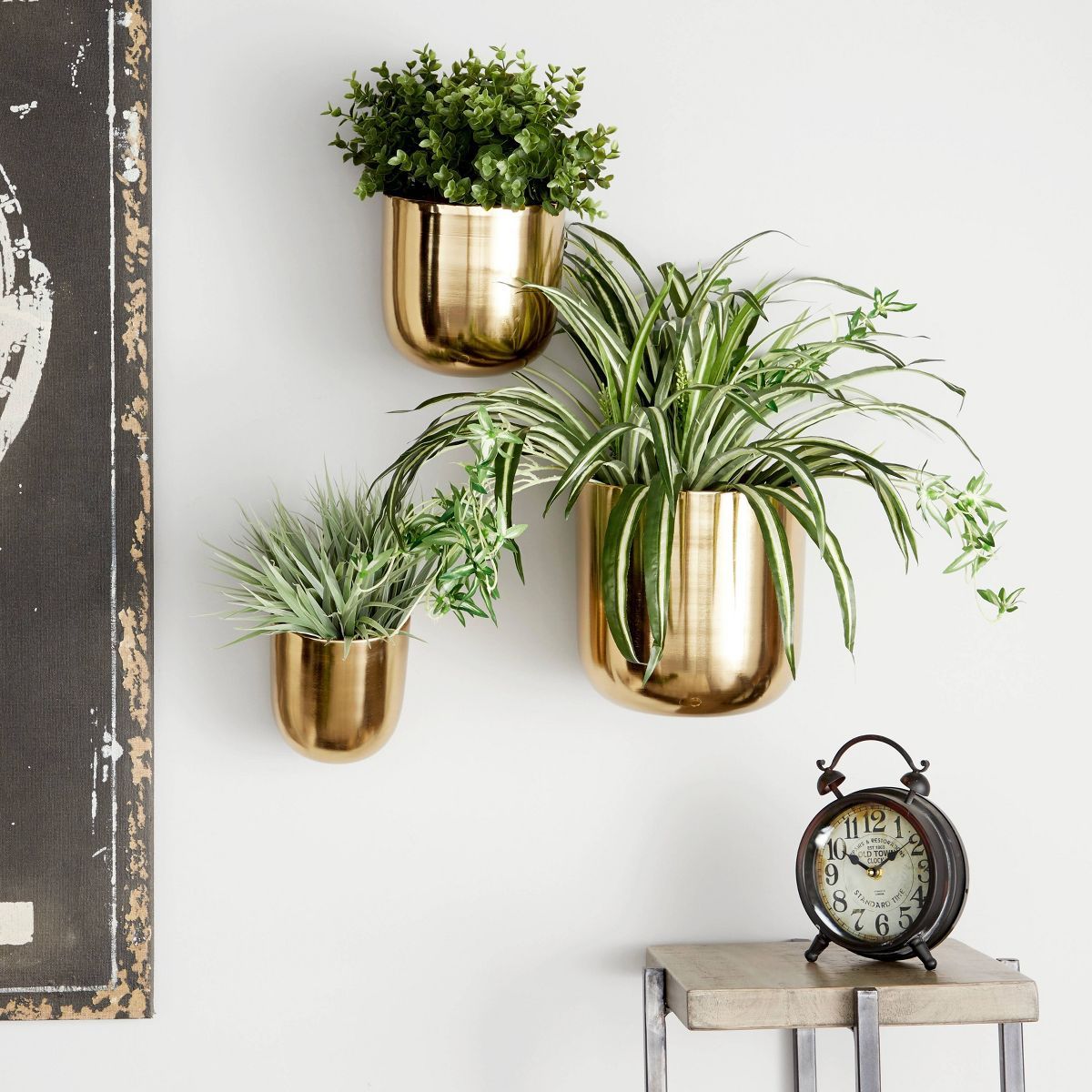Set of 3 Contemporary Metal Wall Planters - Olivia & May | Target