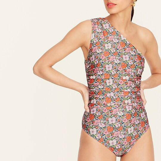 Ruched one-shoulder one-piece in Liberty® Meadow Song floralItem BF196Shop all LIBERTY 
 Reviews... | J. Crew US