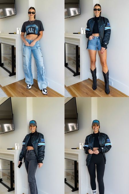 How to style 3 Panthers pieces 4 different ways for NFL game days!! Football / Abercrombie / jeans : fall outfit

#LTKfindsunder100 #LTKSeasonal #LTKstyletip
