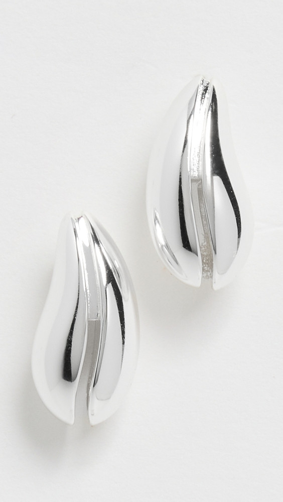 Tory Burch Mini Wave Earrings Light Silver One Size | Shopbop
