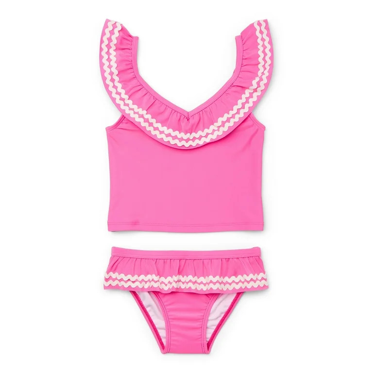 Wonder Nation Toddler Girl's 2-Piece Swimsuit Set, Sizes 12M-5T | Walmart (US)