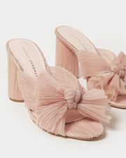 Penny Gold Pleated Bow Heel | Loeffler Randall