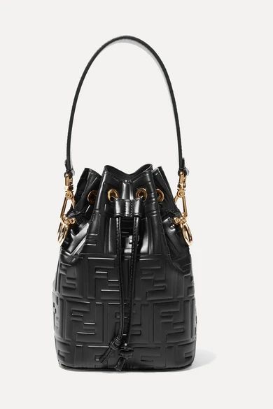 Fendi - Mon Trésor Small Embossed Leather Bucket Bag - Black | NET-A-PORTER (UK & EU)