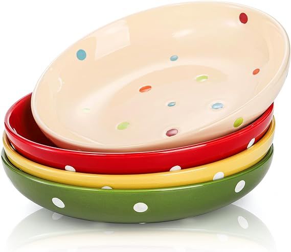 AVLA 4 Pack Porcelain Dessert Plates, 8 Inch Small Appetizer Salad Plate, Kitchen Serving Flat Di... | Amazon (US)