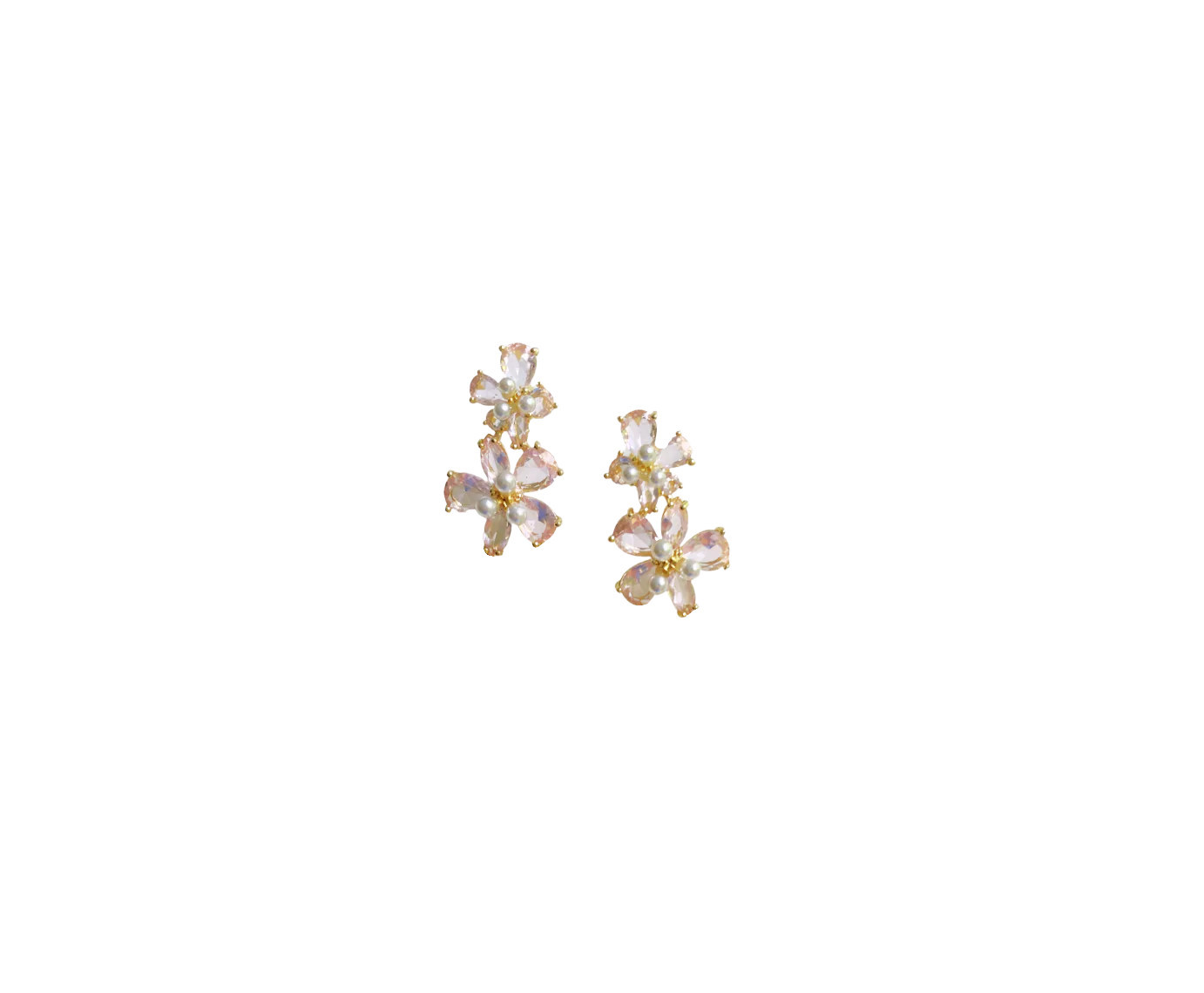 mayfair mini petal pink floral drop earrings | Nicola Bathie Jewelry