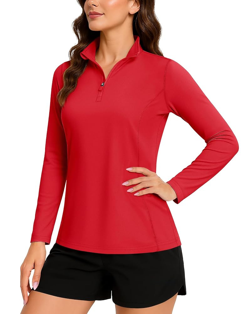 TACVASEN Women's Quarter Zip Pullover Golf Shirts UPF 50+ Long Sleeve Sun Shirts UV Protection Wo... | Amazon (US)