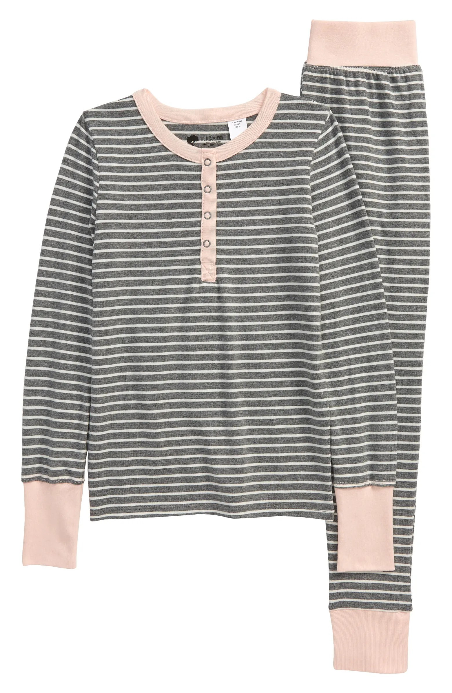 Tucker + Tate Kids' Printed Henley Fitted Two-Piece Pajamas (Toddler, Little Girl & Big Girl) | N... | Nordstrom