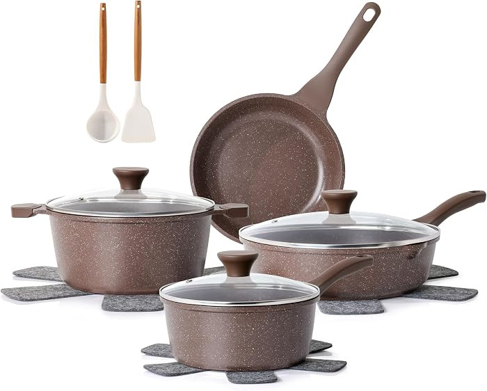 SENSARTE Nonstick Cookware Set 13-Piece, Healthy Pots and Pans Set Kitchen Cooking Set with Stay-... | Amazon (US)