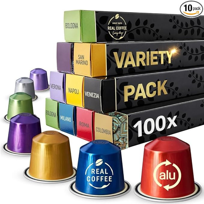 Mixed Variety Pack for Nespresso | 100 Test Winning Aluminum Capsules | 9 Distinctive Italian Fla... | Amazon (US)