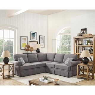 LILOLA Oakcrest Fabric Sectional Sofa (Grey) | Bed Bath & Beyond
