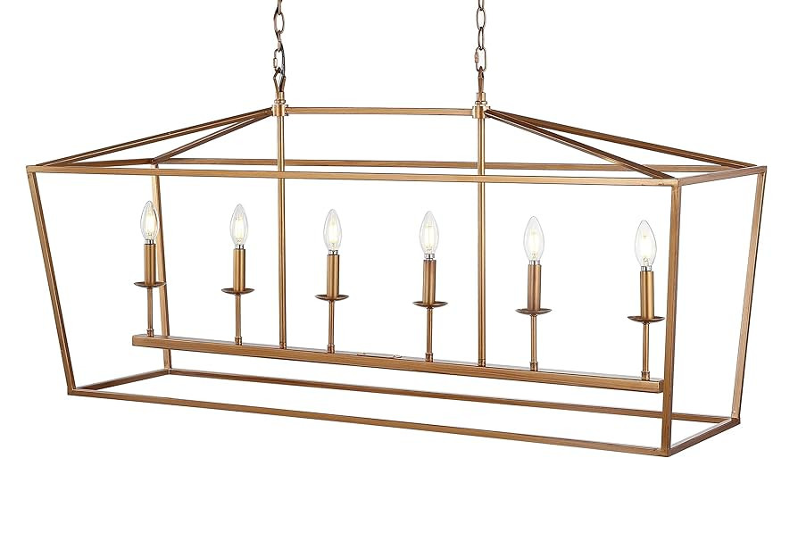 JONATHAN Y JYL7439B Pagoda Lantern Dimmable Adjustable Metal LED Pendant Classic Traditional Farm... | Amazon (US)