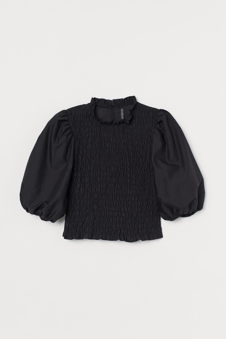 Puff-sleeved Smocked Blouse | H&M (US + CA)