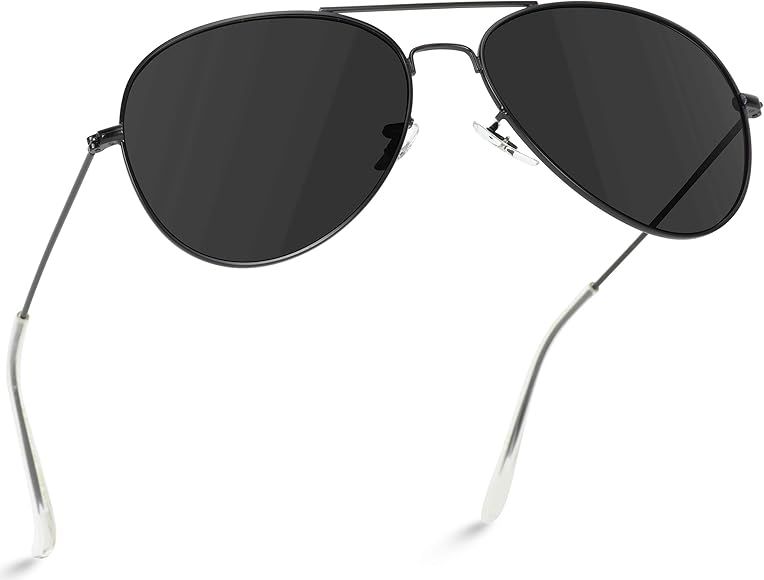 Polarized Metal Frame Pilot Style Aviator Sunglasses | Amazon (US)