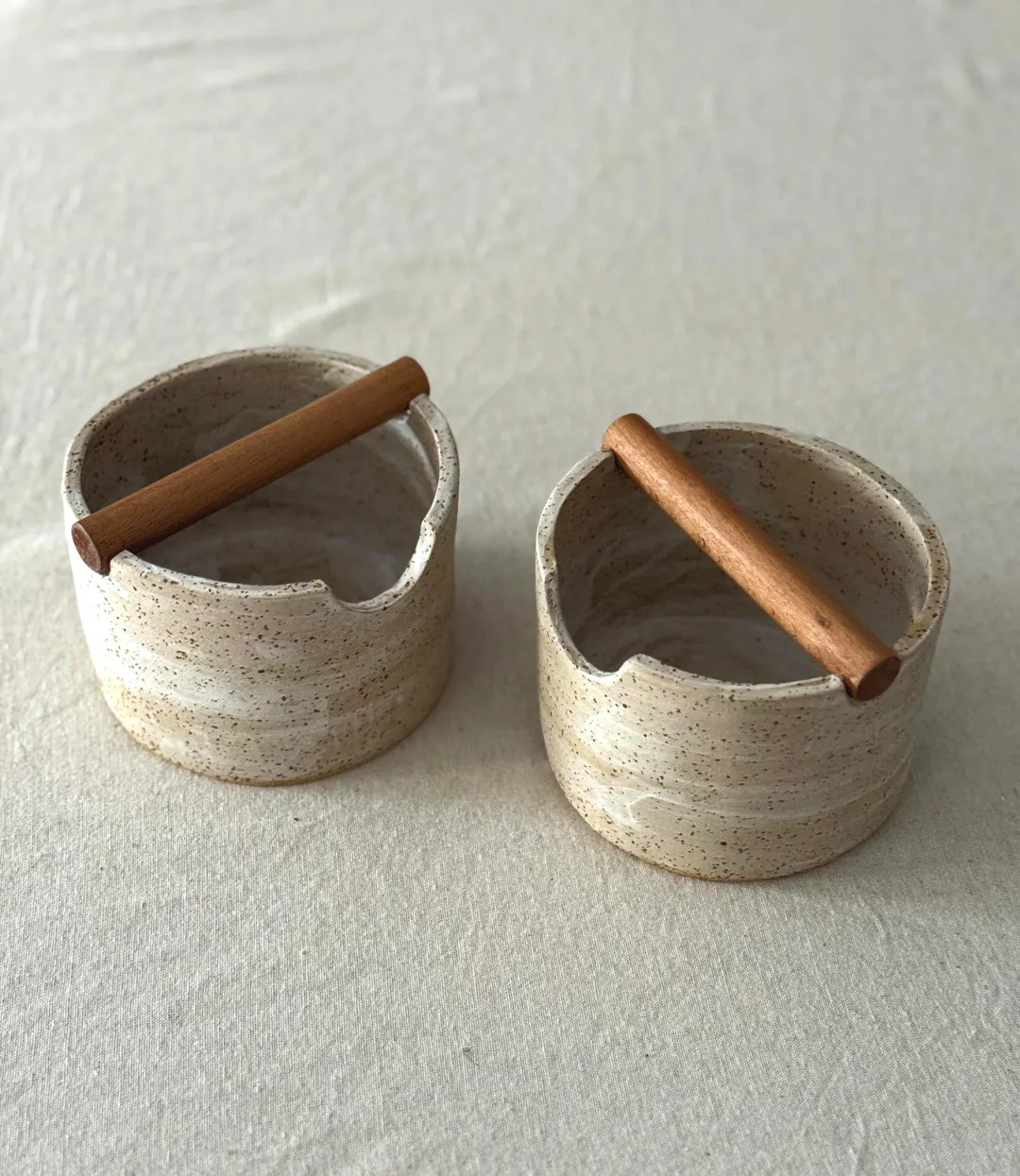 Handmade Ceramic Coffee Knock Box , Minimal Stoneware Espresso Knock Been with Wooden Bar | Etsy (US)