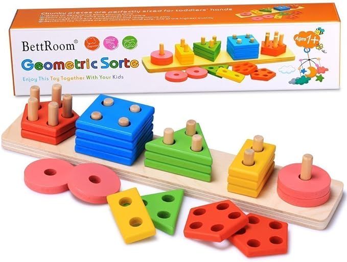BettRoom Wooden Educational Preschool Toddler Toys for 3 4-5 Year Old Boys Girls Shape Color Reco... | Amazon (US)