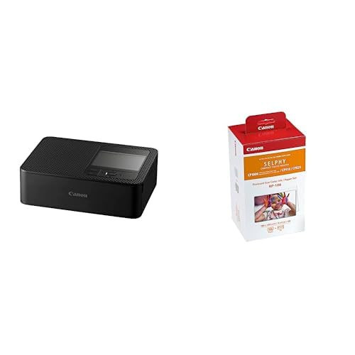 Canon SELPHY CP1500 Compact Photo Printer (Black) with 2 RP-108 Color Ink/Paper Sets | Amazon (US)