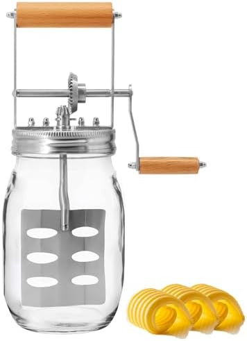 Butter Churner – Make Fresh Homemade Butter in 10 Minutes | Glass Jar with Stainless Steel Padd... | Amazon (US)