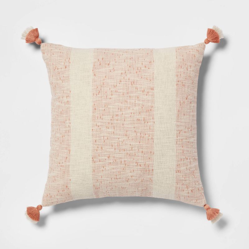 Euro Slub Texture Stripe with Tassels Decorative Throw Pillow - Threshold™ | Target