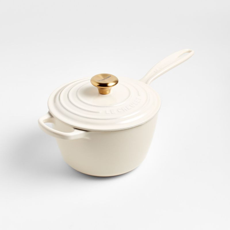 Le Creuset 2.25-Qt. Cream Signature Saucepan + Reviews | Crate & Barrel | Crate & Barrel
