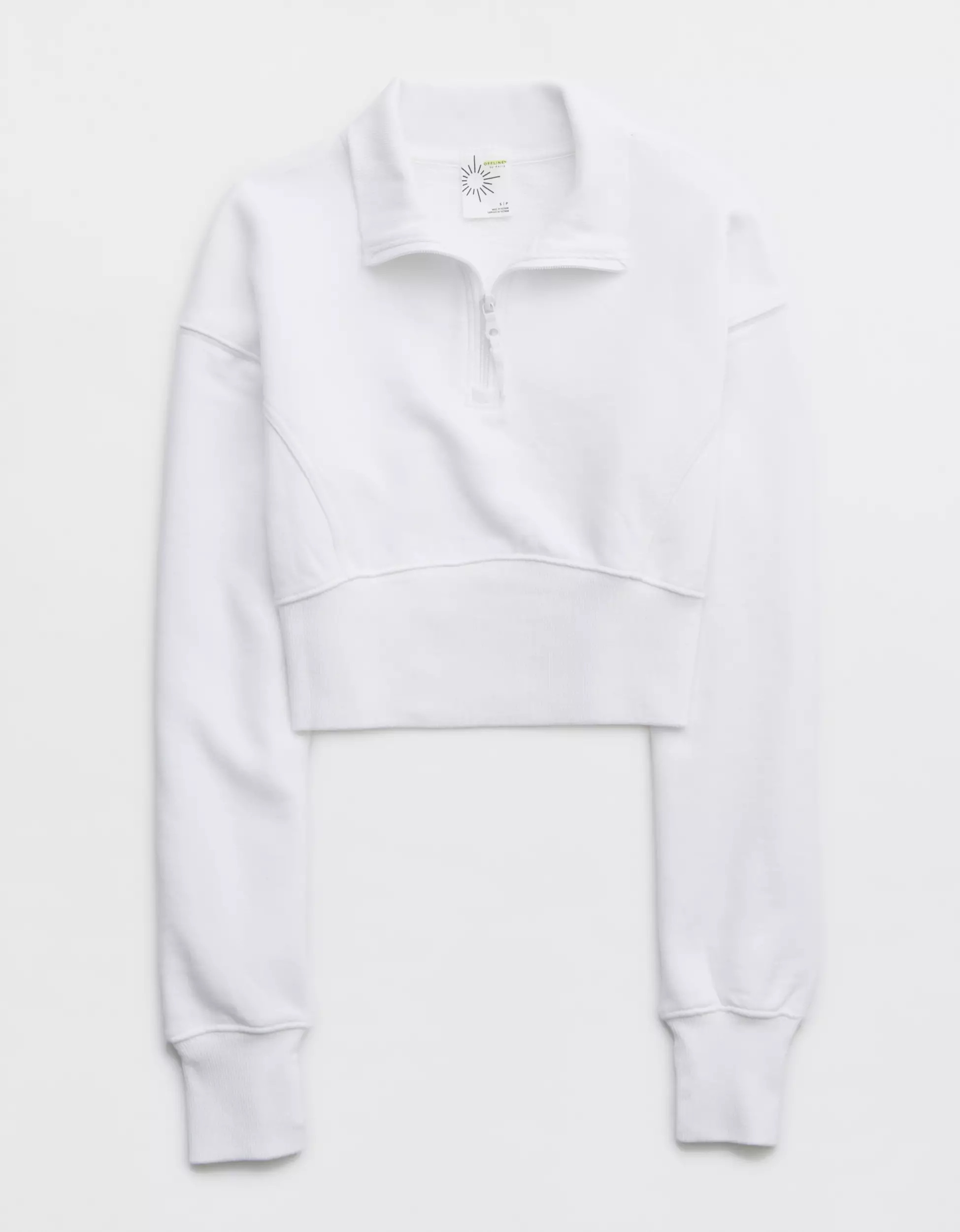 OFFLINE By Aerie Throw-Back Corset Cropped Quarter Zip | Aerie