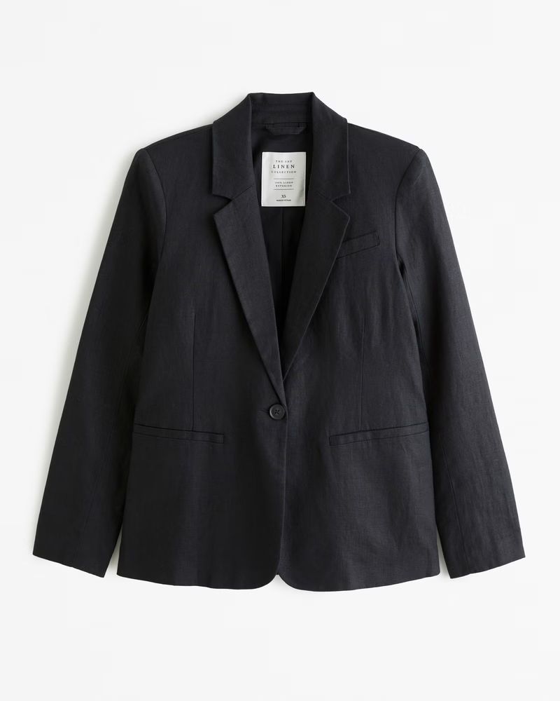 Women's Premium Linen Blazer | Women's Coats & Jackets | Abercrombie.com | Abercrombie & Fitch (US)