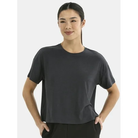 Athletic Works Women's ButterCore Cropped Tee with Short Sleeves, Sizes XS-XXXL | Walmart (US)