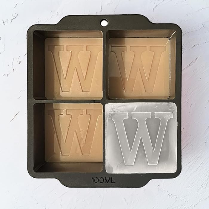 Letter W Monogram Ice Cube Mold Custom Ice Cube Mold 2 Inch Big Initials Silicone Ice Cube Tray G... | Amazon (US)