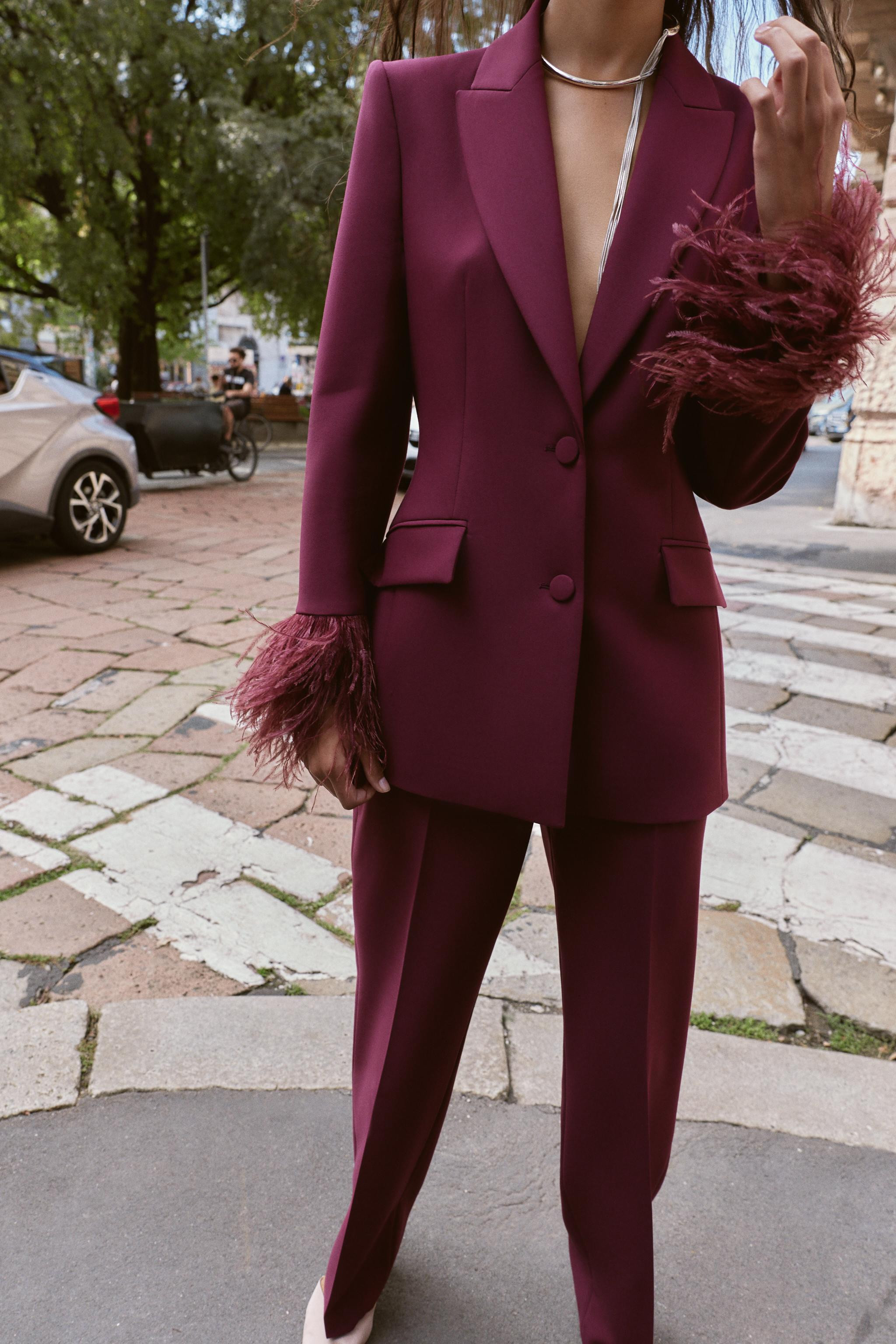 FEATHER CUFF BLAZER | Zara US