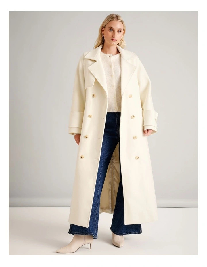 BasqueMaxi Coat in Ecru | Myer