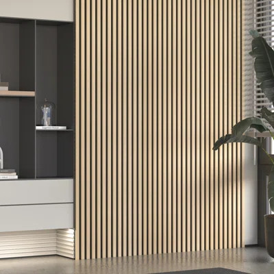 94" L x 24" W Acoustic Wood Wall Paneling, Decorative Soundproof Panels for Walls and Ceilings, 3D Slat Wood Wall Panels | Wayfair North America