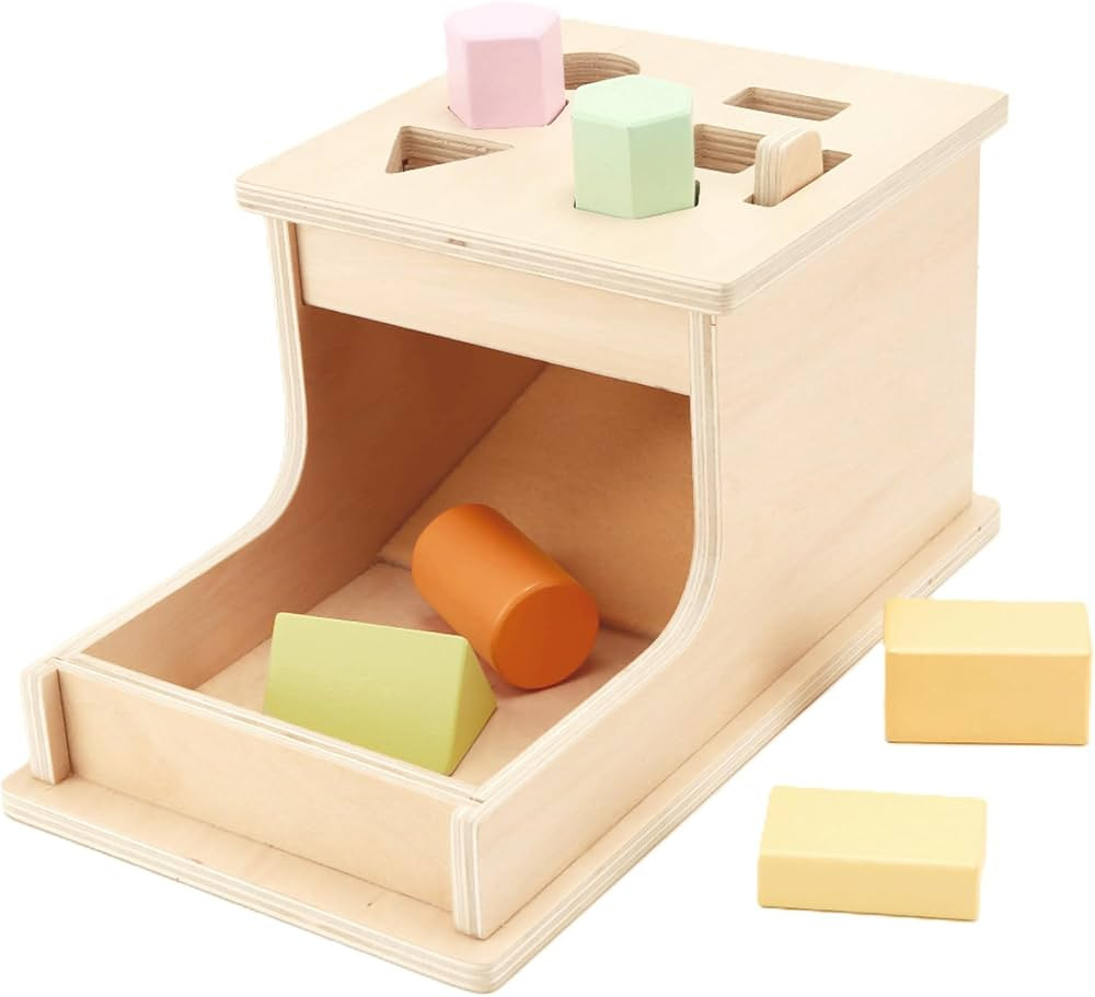 Wooden Ball Drop Toy for Toddler, Montessori Toys for Babies 6-12 Months, Object Permanence Box with Shape Sorting Blocks, Baby Early Development Toy, Birthday Gift for 1 2 3 Year Old Boys and Girls | Amazon (US)