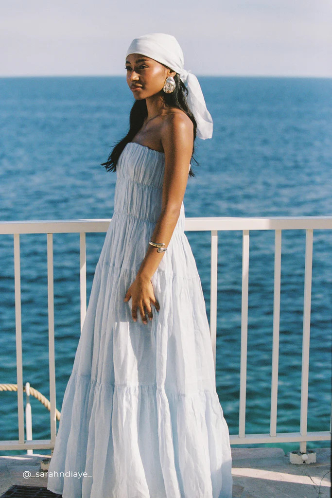 ARTIE CORNFLOWER RAMIE MIDI DRESS | DISSH