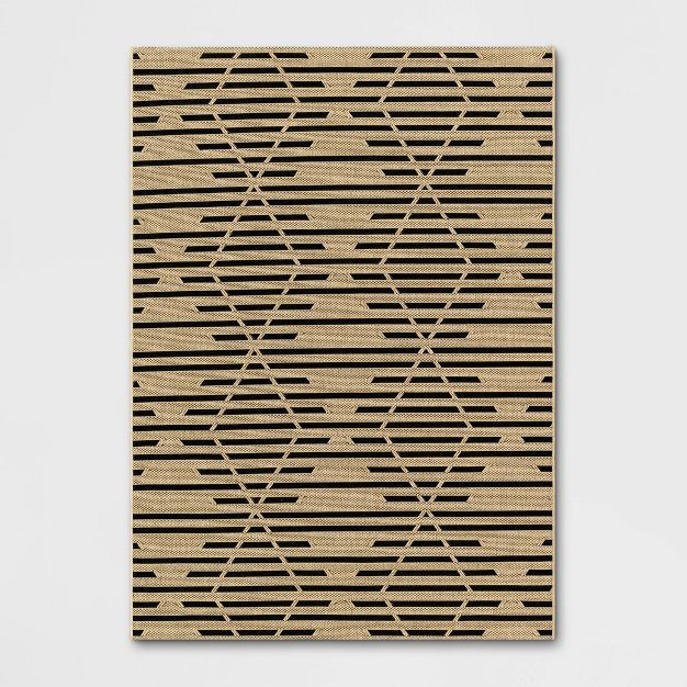 Grace Broken Geometrical Indoor/Outdoor Rug Black/Tan - Project 62™ | Target