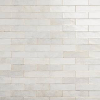 Mandalay White 2.95 in. x 11.81 in. Polished Ceramic Wall Tile (5.38 sq. ft./Case) | The Home Depot