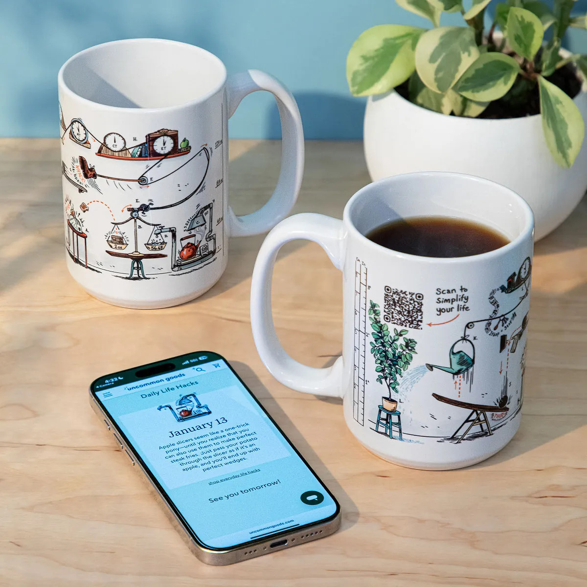 Daily Life Hack Interactive QR Mug | UncommonGoods